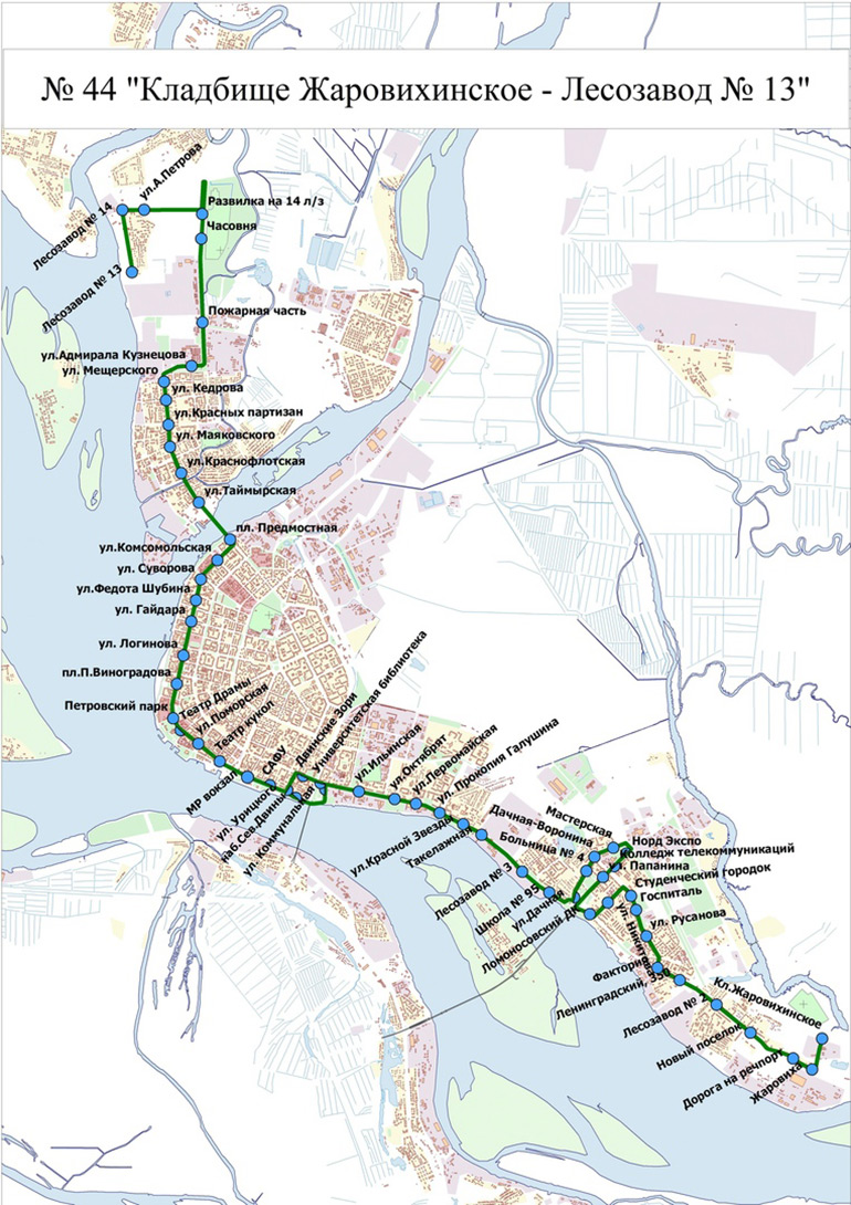 Схема движения общественного транспорта в архангельске